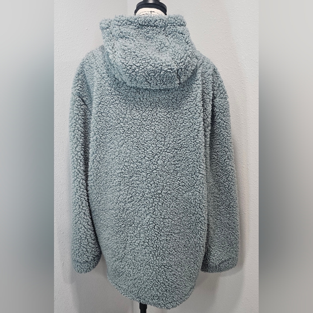 Cabin Fever By Ramatex Women's XL Sage Green Sherpa Pullover Hoodie Outdoor Cozy - Picture 7 of 14
